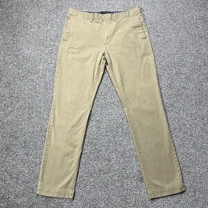 Lot of 2 Banana Republic Pants Mens 34x32 Tan Fulton Straight Chinos Stretch